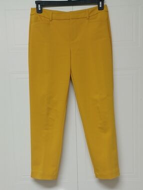 Roz & Ali Slim Ankle Pants in Mustard Yellow